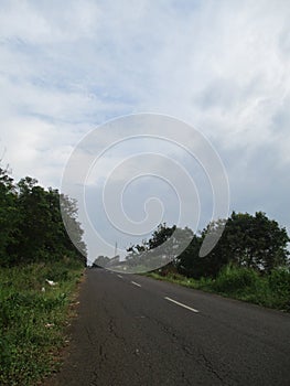 Free view of forest, river, mountain, sky in public and open area of Subang Regency