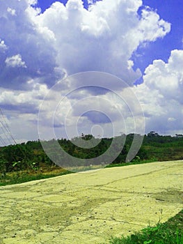 Free view of forest, river, mountain, sky in public and open area of Subang Regency