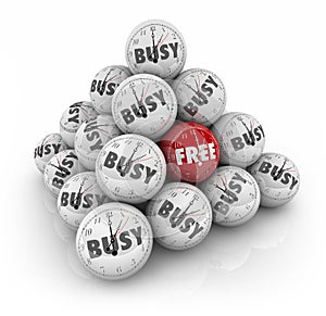 Free Vs Busy Time Sphere Ball Pyramid Spare Holiday Day Hours Of
