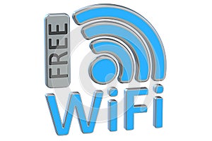 Free Wi-Fi concept, 3D rendering