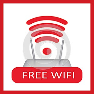 Free wi fi icon with router