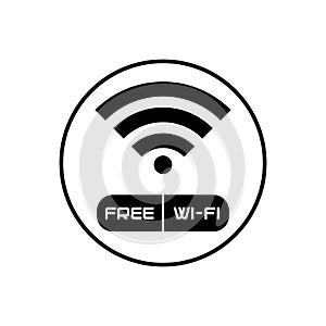Free Wi-Fi icon symbol. Vector circle wifi sign with frame