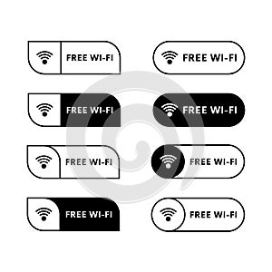 Free wi-fi set. Vector illustration.