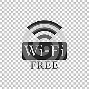 Free Wi-fi sign isolated on transparent background. Wi-fi symbol. Wireless Network icon. Wi-fi zone