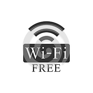 Free Wi-fi sign isolated. Wi-fi symbol. Wireless Network icon. Wi-fi zone. Flat design