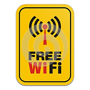 Free wi-fi yellow sign