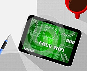 Free Wifi Anywhere Wireless Coverage 2d Illustration