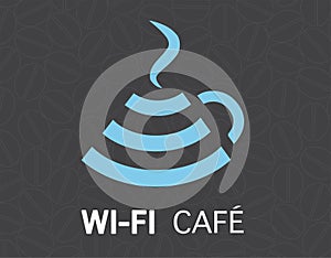 Free wifi coffee mug concept illustration design