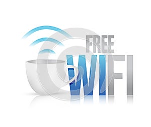 Free wifi coffee mug concept illustration design photo