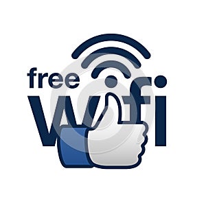 Free wifi here sign concept