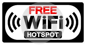 Free WiFi Hotspot Symbol Sign, Vector Illustration, Isolate On White Background Label .EPS10 photo