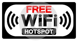 Free WiFi Hotspot Symbol Sign, Vector Illustration, Isolate On White Background Label .EPS10