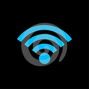 Free WiFi icon isolated on black background. Wireless internet connection concept. Network logo.