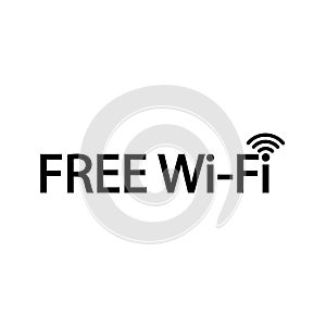 Free WiFi icon isolated on white background. Wireless internet connection concept. Network logo. Vector flat design.