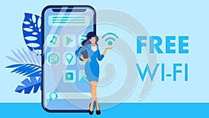 Free Wifi, Mobile Internet Vector Banner Concept