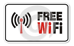 Free wifi rectangle sign