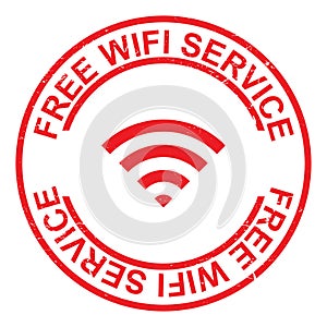 free wifi service stamp on white