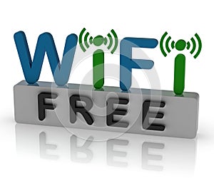 Free Wifi Shows Internet Connection And Mobile Hotspot photo