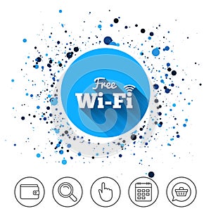 Free wifi sign. Wifi symbol. Wireless Network.