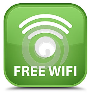 Free wifi special soft green square button