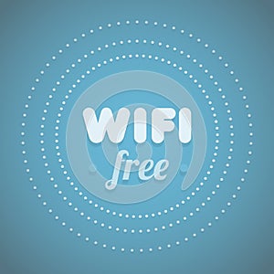 Free wifi symbol. Gradient background. Vector illustration, flat design