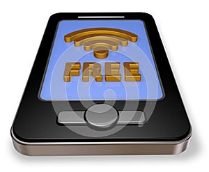 Free wifi symbol on smartphone display