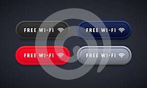 Free Wifi wireless network icons. Wifi zone locked symbols. Vector on isolated background. EPS 10