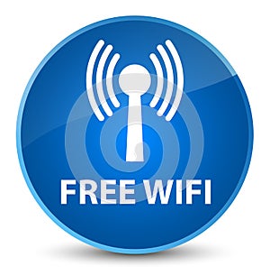 Free wifi (wlan network) elegant blue round button