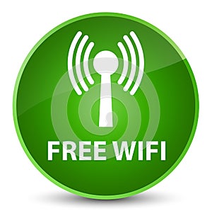 Free wifi (wlan network) elegant green round button