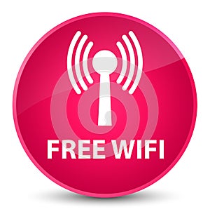 Free wifi (wlan network) elegant pink round button