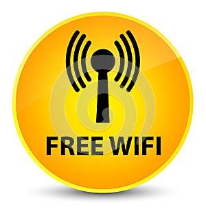 Free wifi (wlan network) elegant yellow round button