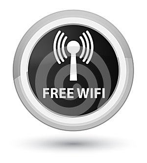 Free wifi (wlan network) prime black round button