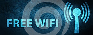 Free wifi (wlan network) special blue banner background