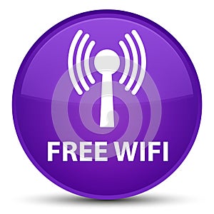 Free wifi (wlan network) special purple round button
