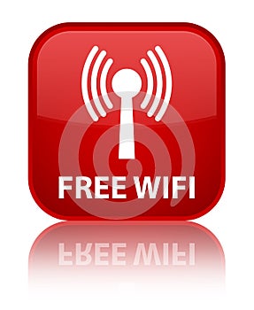 Free wifi (wlan network) special red square button