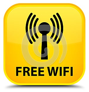 Free wifi (wlan network) special yellow square button