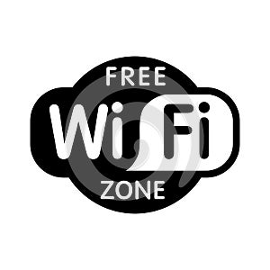 Free wifi zone black icon