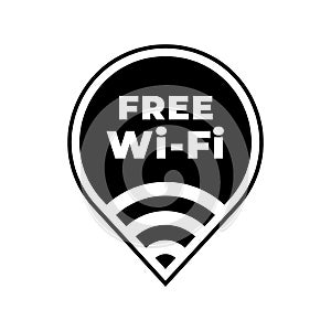 Free wifi zone vector icon. Public free wi-fi wlan hotspot