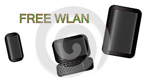 Free wireless lan with set of it equipment
