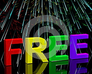 Free Word And Fireworks Showing Freebie and Promo photo