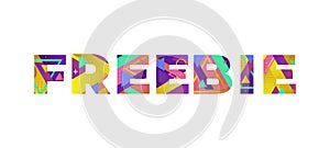 Freebie Concept Retro Colorful Word Art Illustration photo