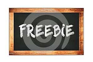 FREEBIE text written on wooden frame school blackboard