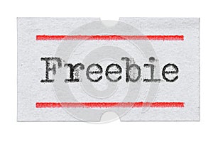 Freebie word on price tag sticker isolated on white