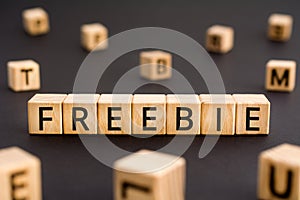 Freebie - word from wooden blocks with letters photo