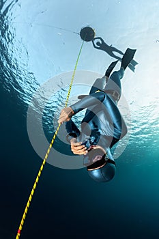 Freediver in the sea