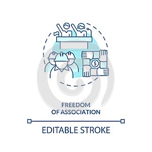 Freedom of association blue concept icon