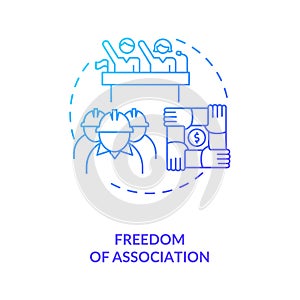 Freedom of association dark blue gradient concept icon