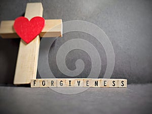 Freedom Concept - Forgiveness text background. Stock photo.