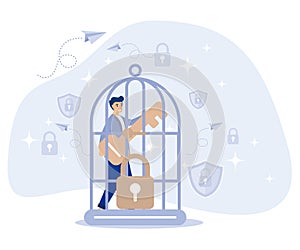 Freedom concept. Inner prison. Personal development.