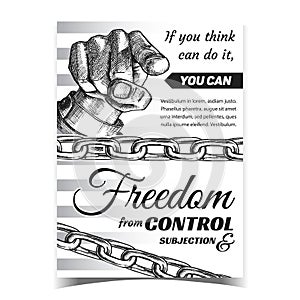 Freedom From Control Subjection Banner Vector